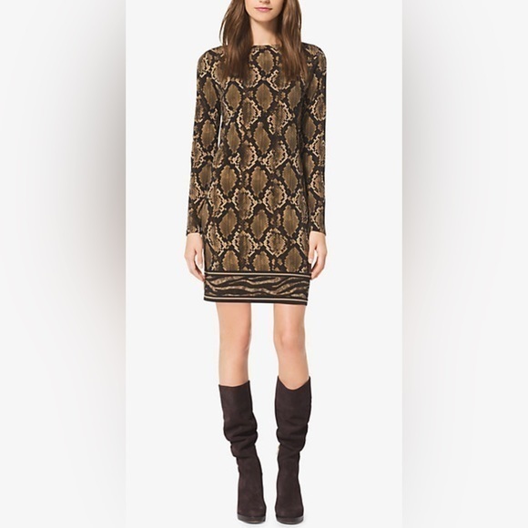 Michael Kors python print matte jersey shift dress size S - Picture 1 of 8